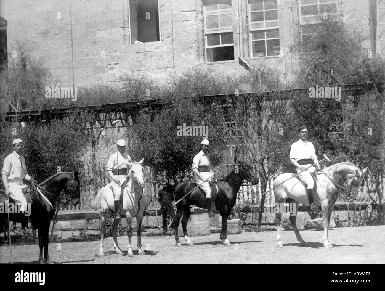 Four Polo players India 1889 Stock Photo Alamy