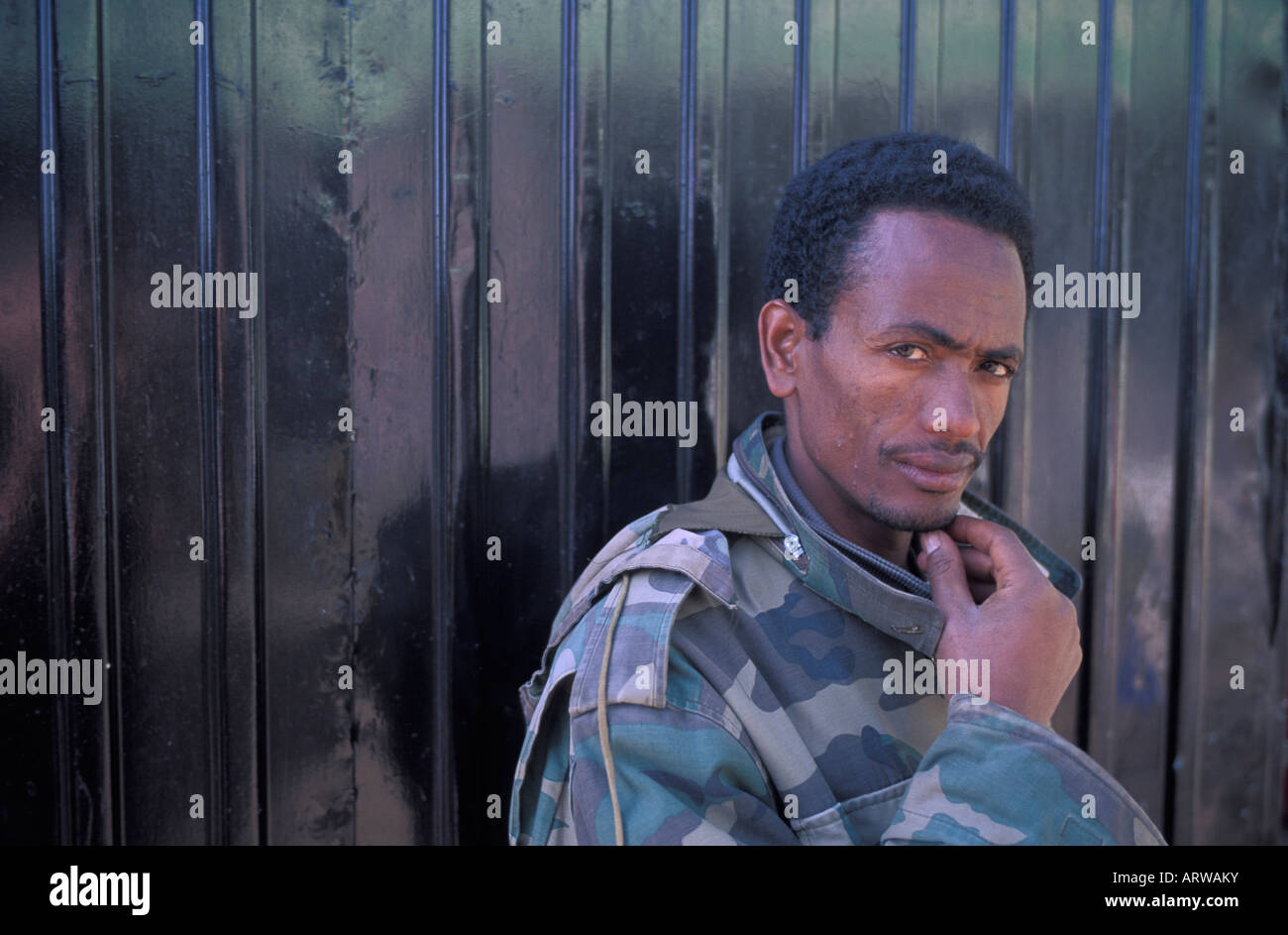 Portrait of an Ethiopian soldier returning home from fighting in ...