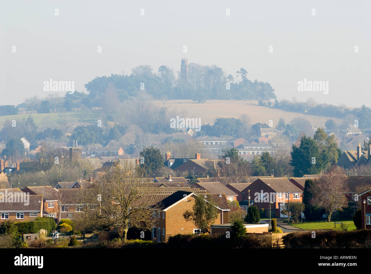 Faringdon, Oxfordshire, with the Folly on the hill in the background Stock Photo