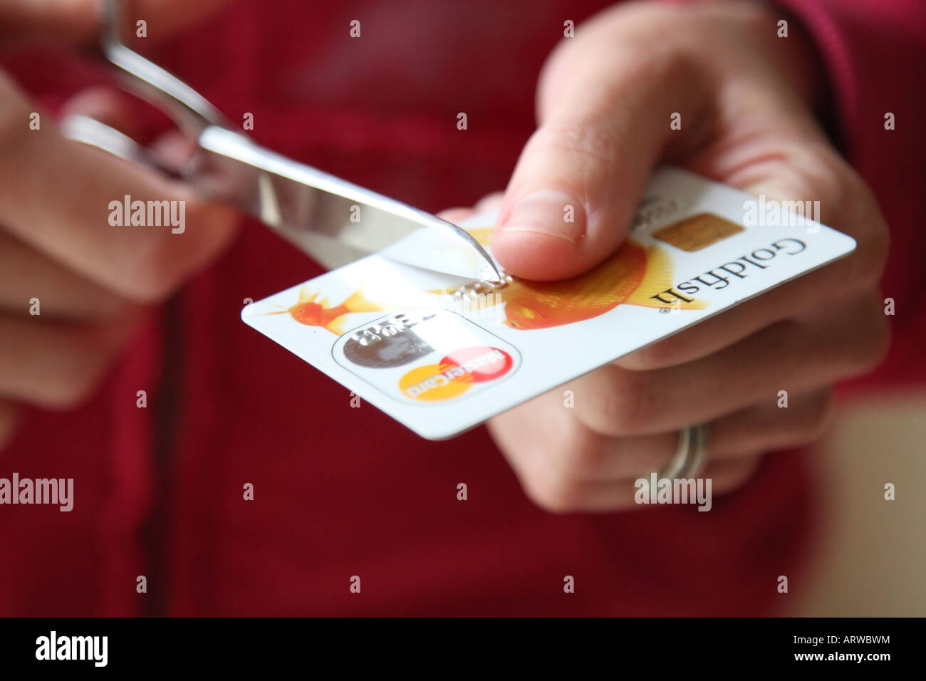 cutting up credit card Stock Photo Alamy