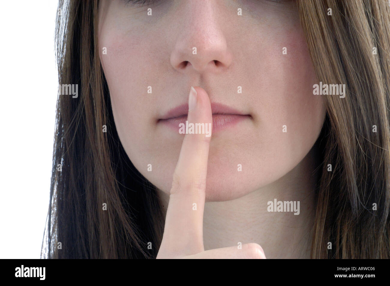 Secret Secretive Lips are Sealed Stock Photo Alamy