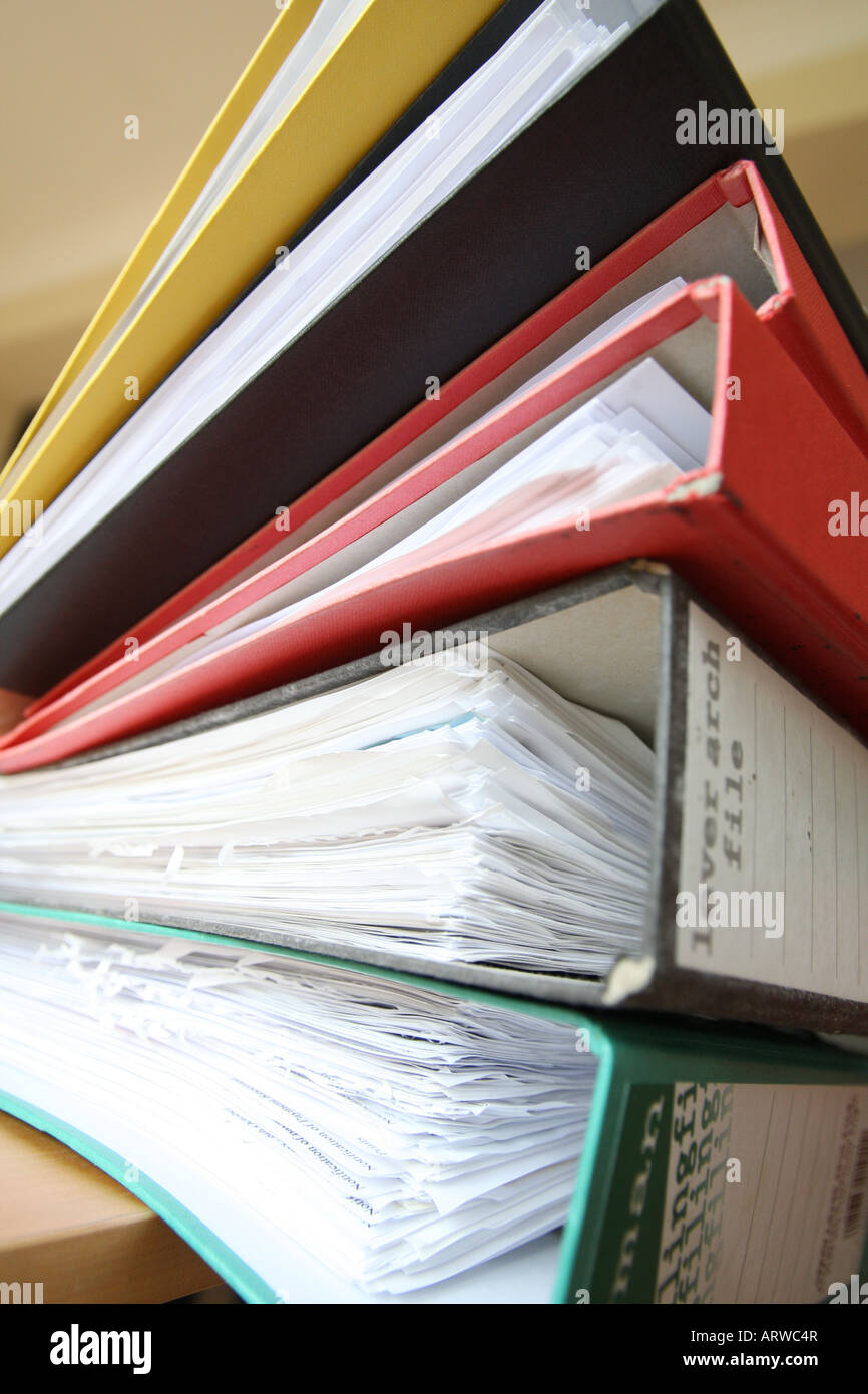 stack of folders Stock Photo