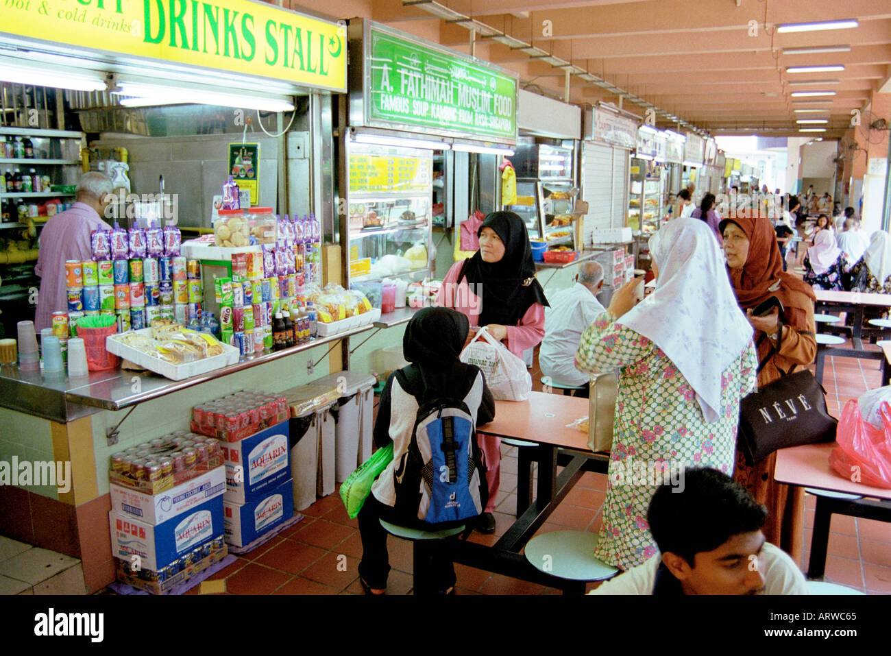Food stalls at the Zhijiao Centre market in Little India district