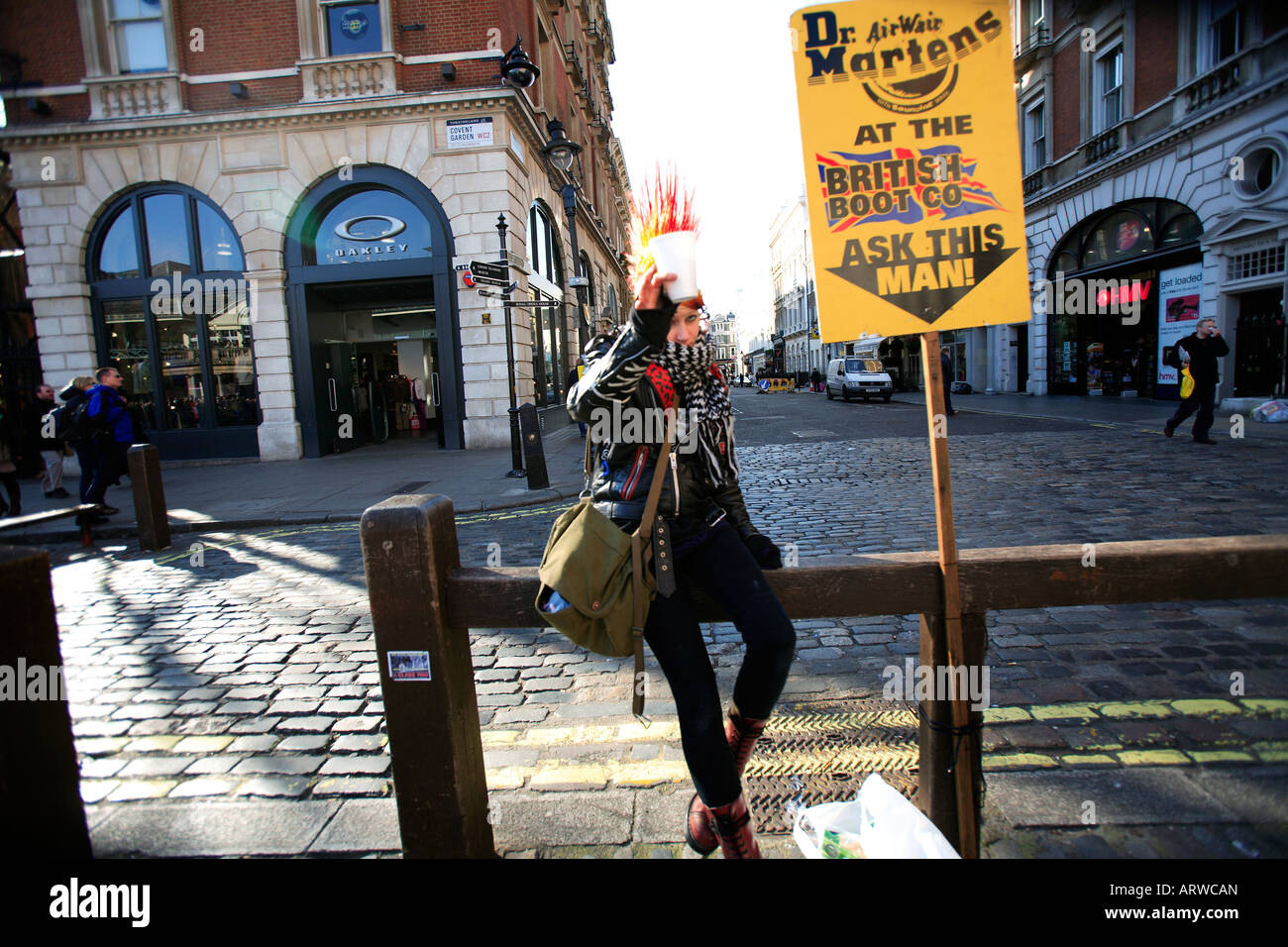united kingdom west london covent garden a punk girl advertising dr martens  Stock Photo - Alamy