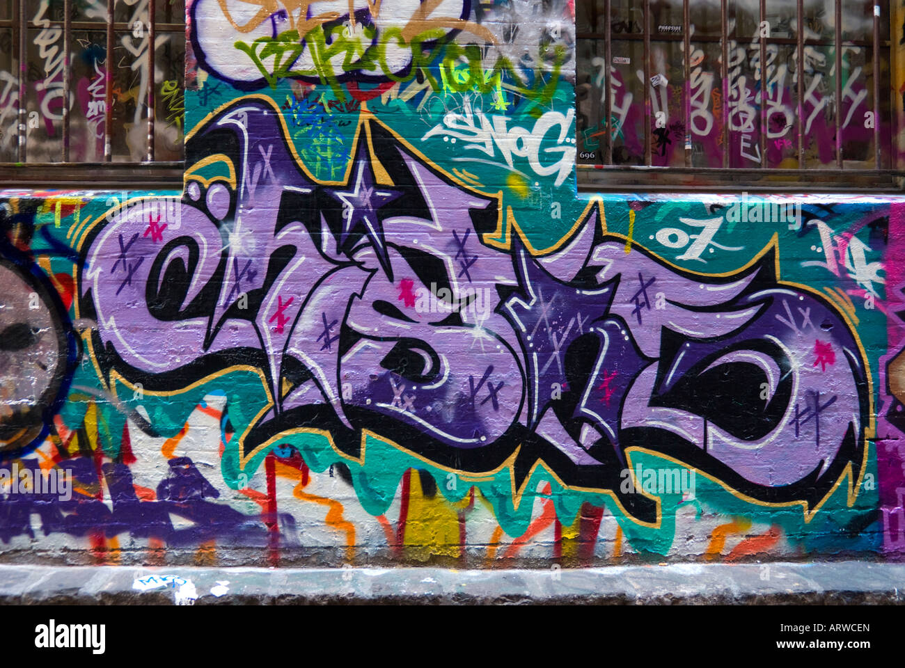 Graffiti Lane Stock Photo