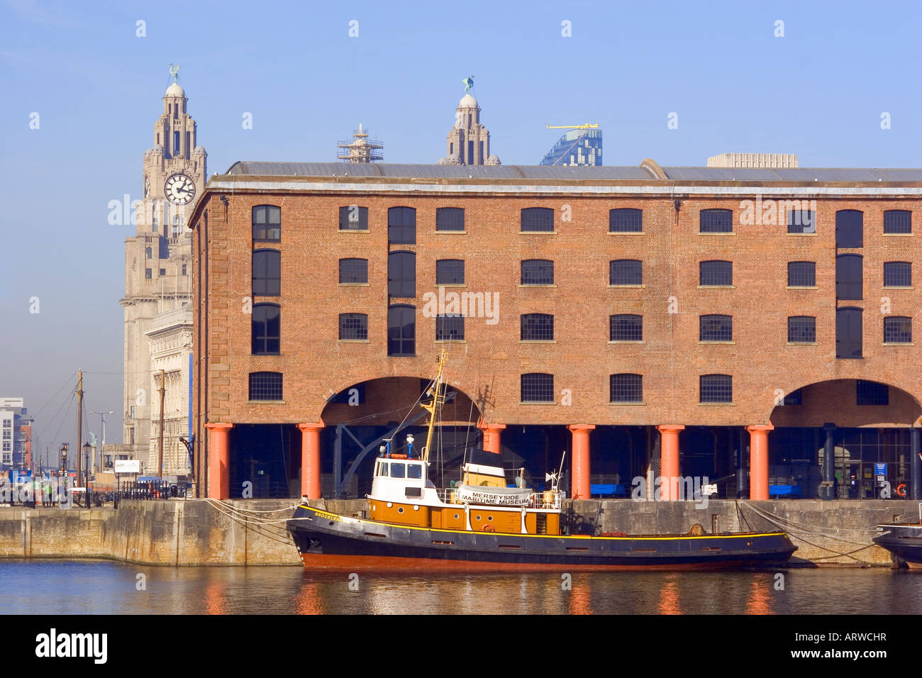 Liverpool home of The Beatles ALBERT DOCK ON THE MERSEY RIVER IN LIVERPOOL ENGLAND Stock Photo