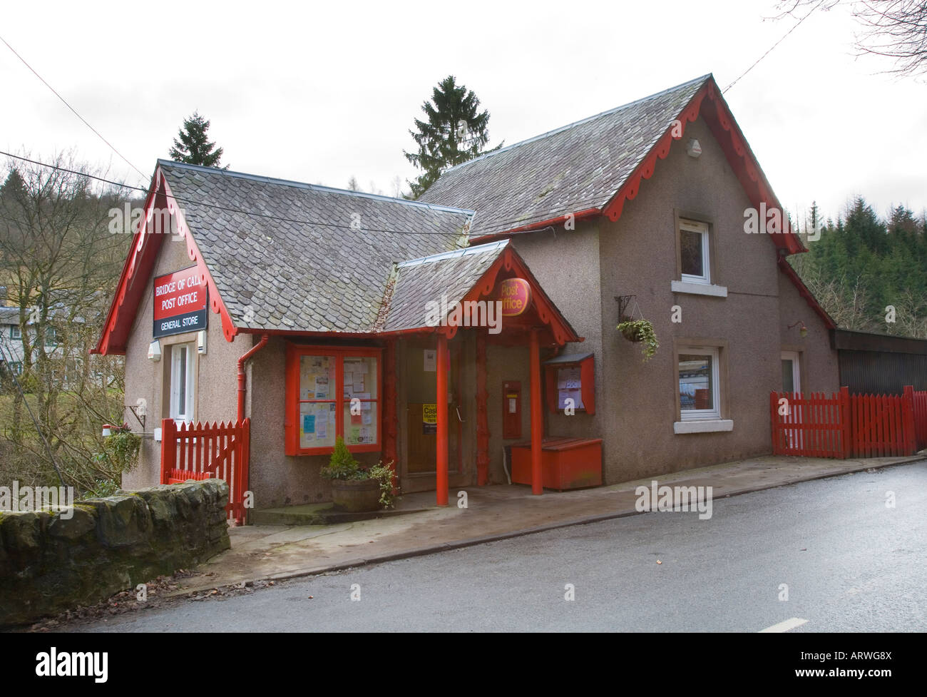 Bridge of Cally Post Office Blairgowrie Scotland uk Stock Photo Alamy