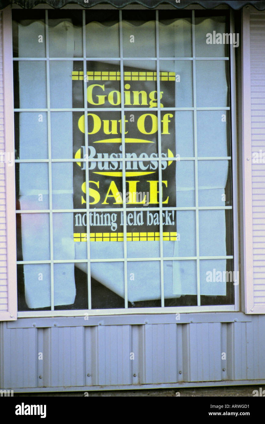 Going Out Of Business Sign Stock Photo Alamy