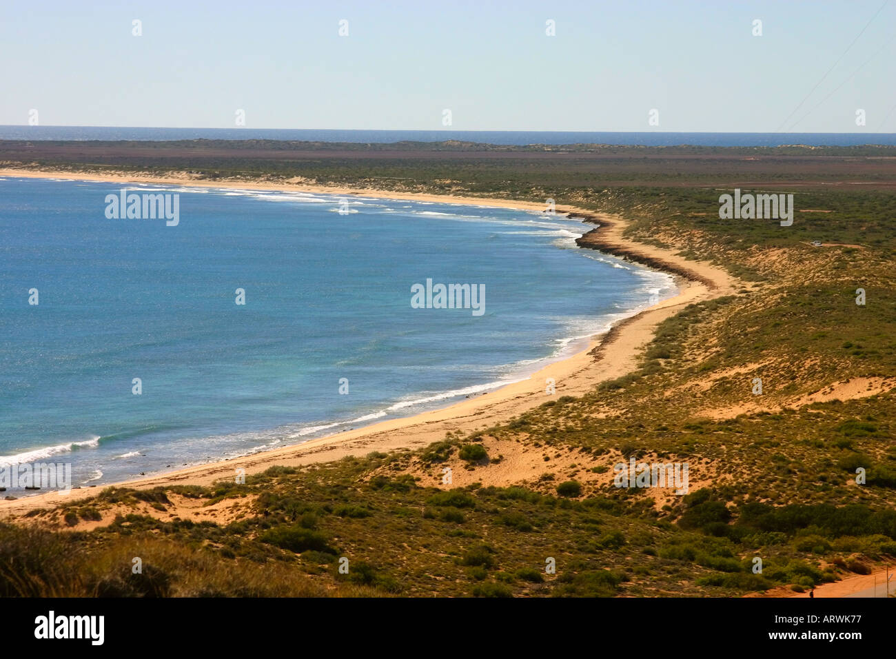 Turquoise Indian Ocean waters along Ningaloo Reef in Cape Range National Park on North West Cape near Exmouth Western Australia Stock Photo