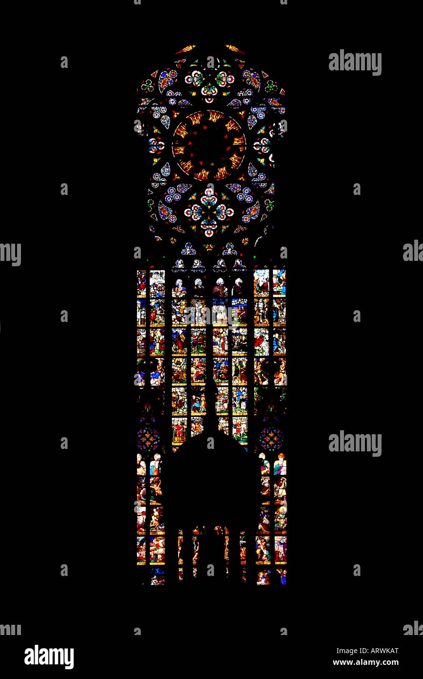 Stained glass windows inside Duomo The third largest church in the
