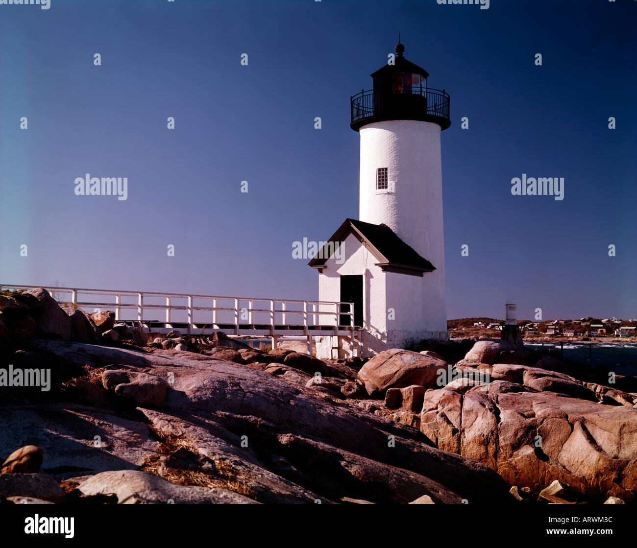 Annisquam Lighthouse on Cape Ann near Boston in Massachusetts Stock Photo