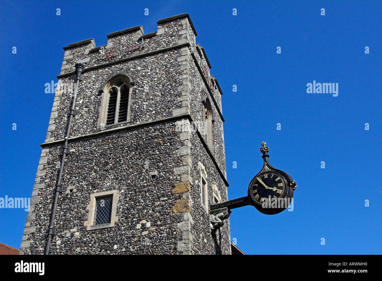 Clocktower Of The Church Of St George The Martyr In Canterbury In Kent In England Stock Photo