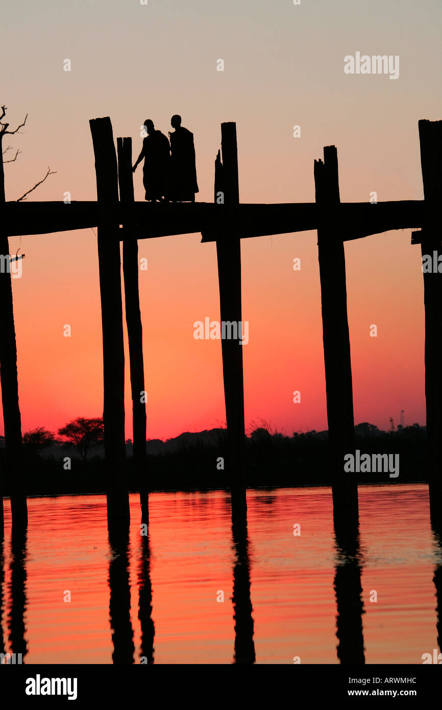 Buddhist monks crossing bein hi-res stock photography and images - Alamy
