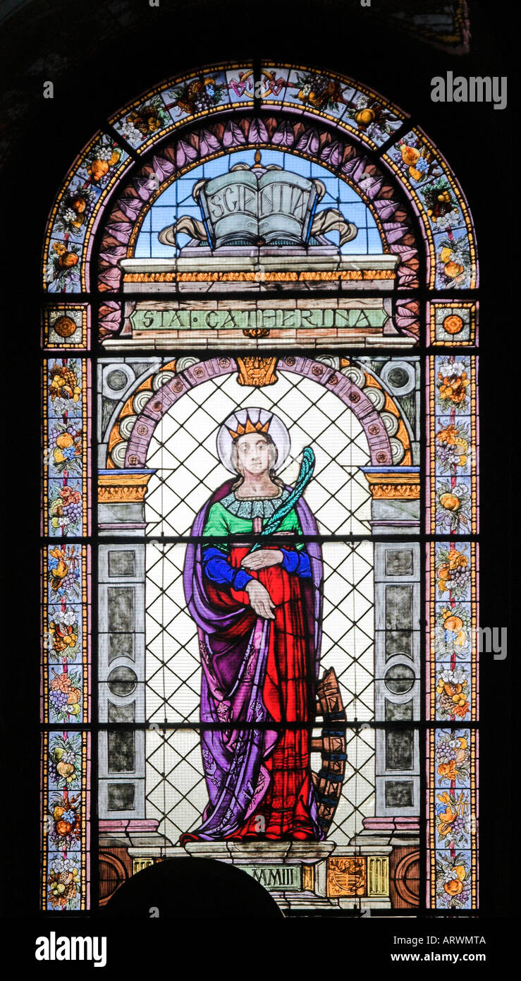 Saint catherine stained glass window hi-res stock photography and ...
