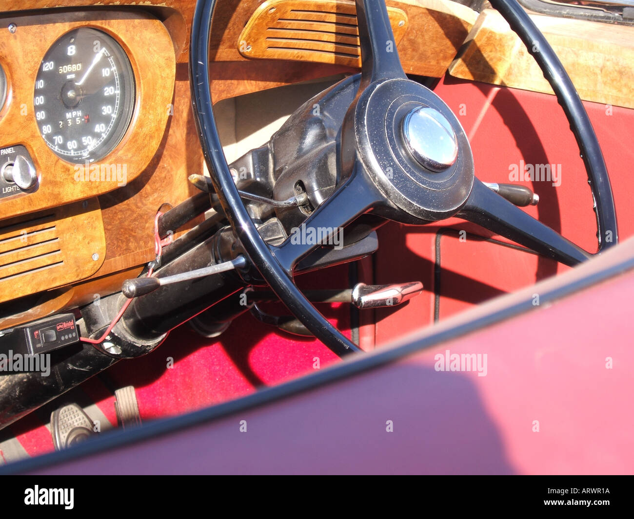 bentley classic car interior Stock Photo