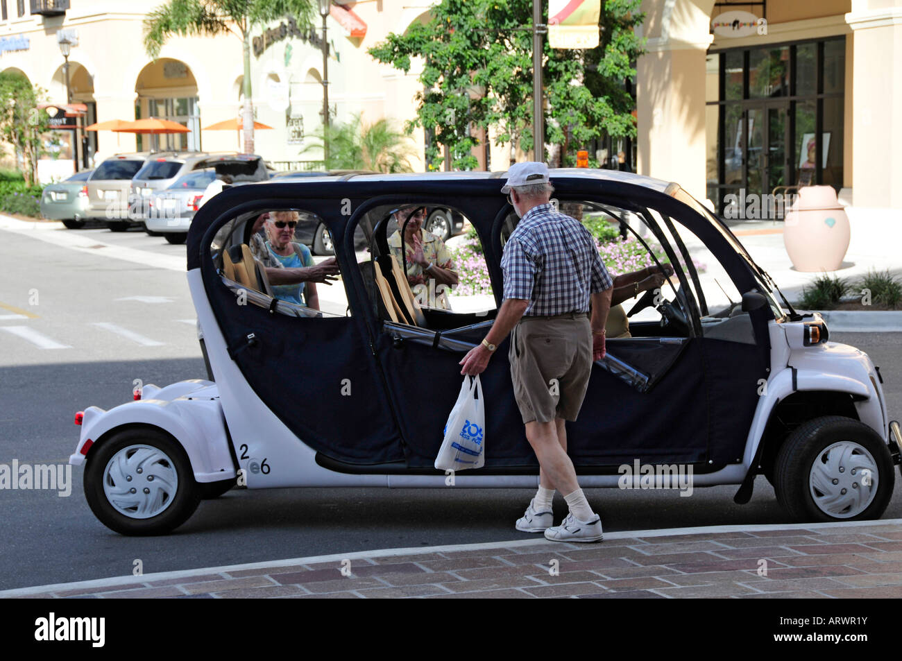 Free people mover at Bonita Springs Florida Coconut Point open air