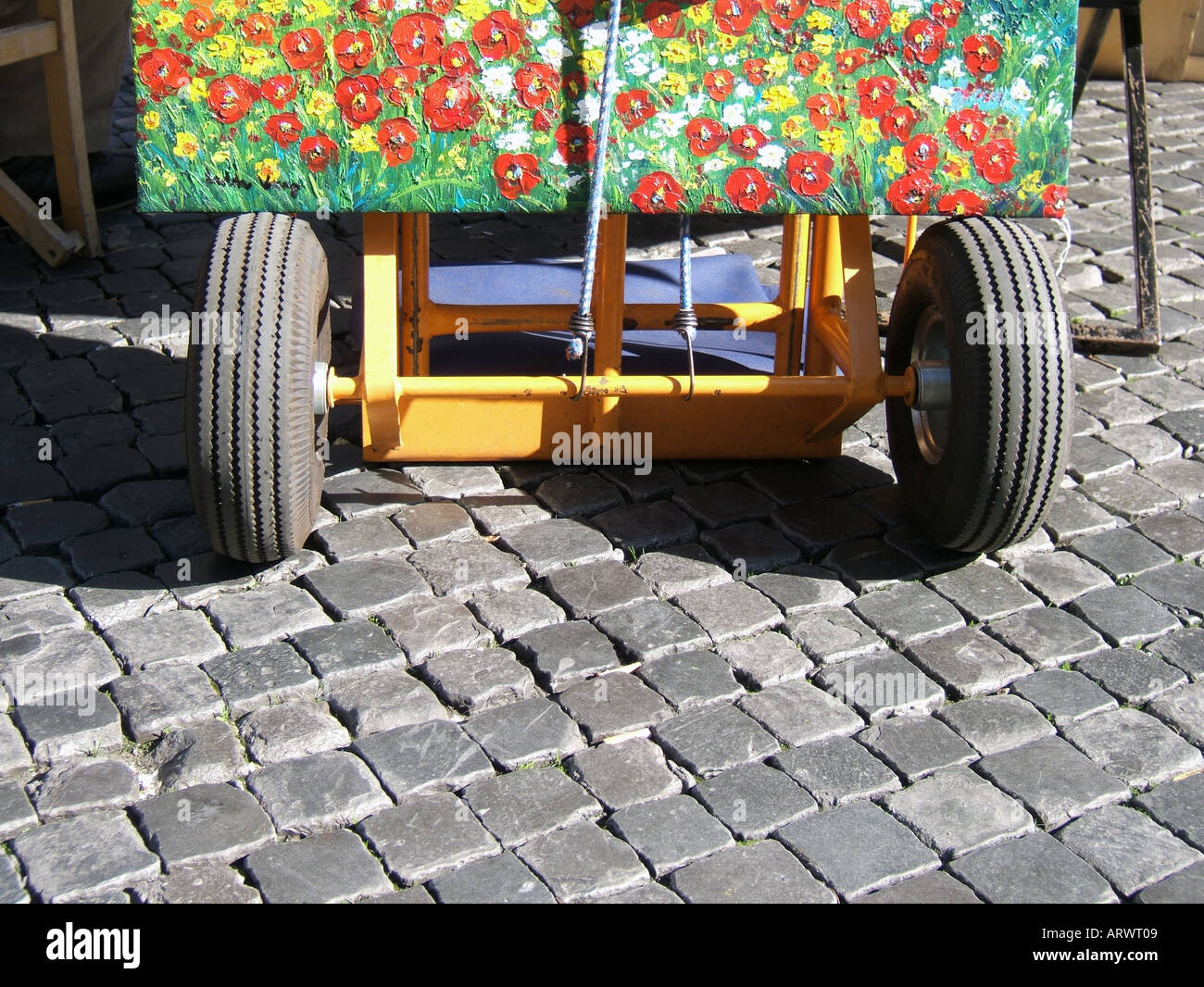 painting on trolley in rome Stock Photo - Alamy