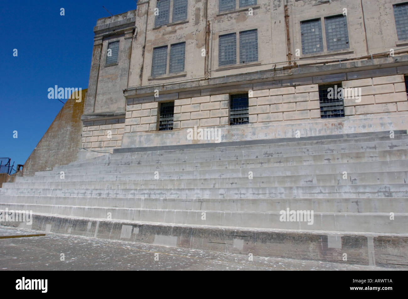 Excercise Yard Alcatraz Penitentiary Alcatraz Island San Francisco California USA Stock