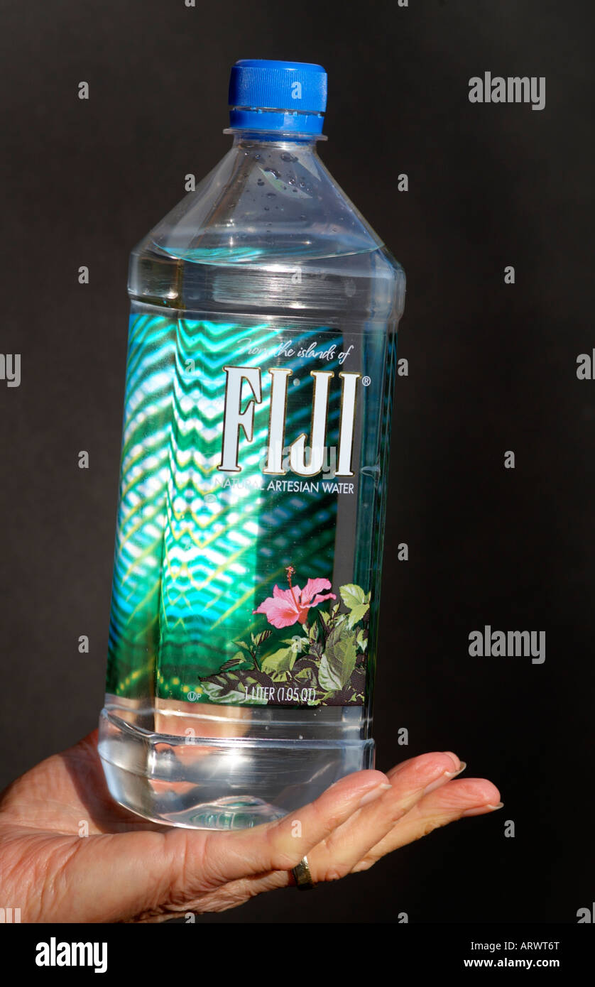 Fiji Bottled Water Expensive natural water product of the Pacific Fiji Islands Stock Photo