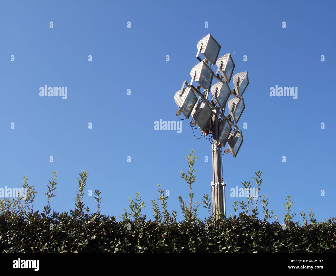 floodlights in a sports stadium Stock Photo Alamy