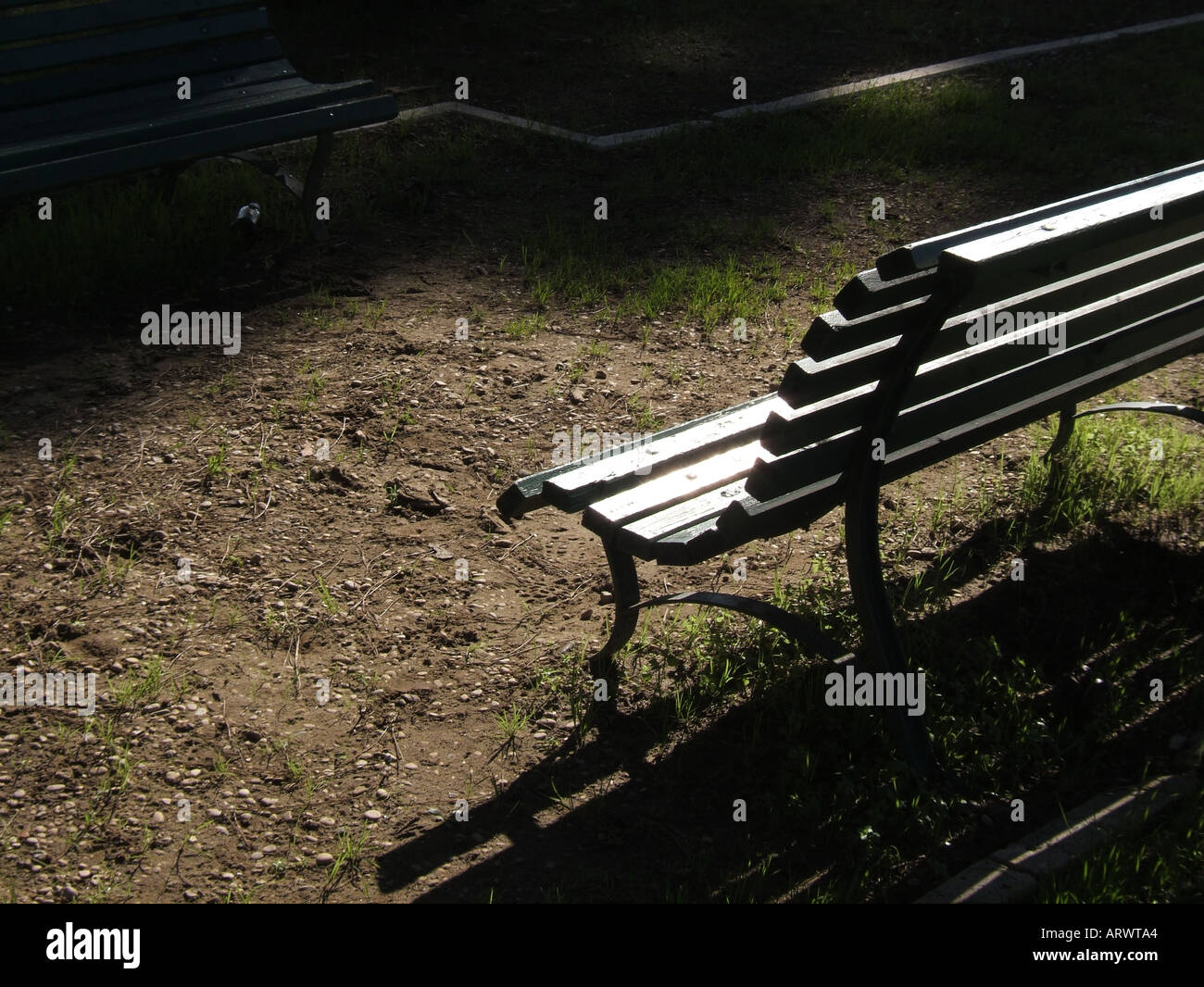one empty bench Stock Photo - Alamy