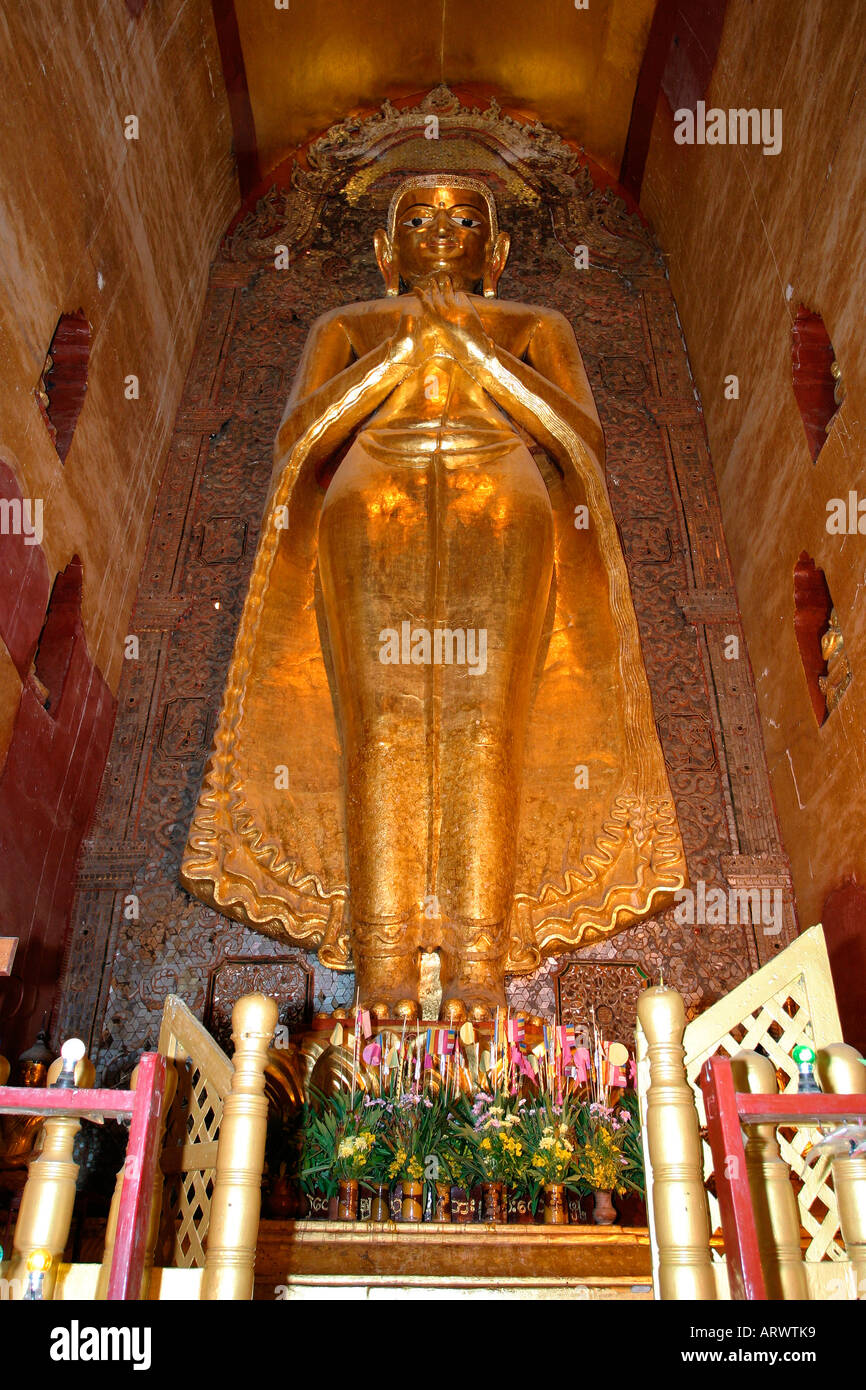 The south facing Kassapa Buddha at the Ananda Temple, Bagan, Burma, (Myanmar) Stock Photo