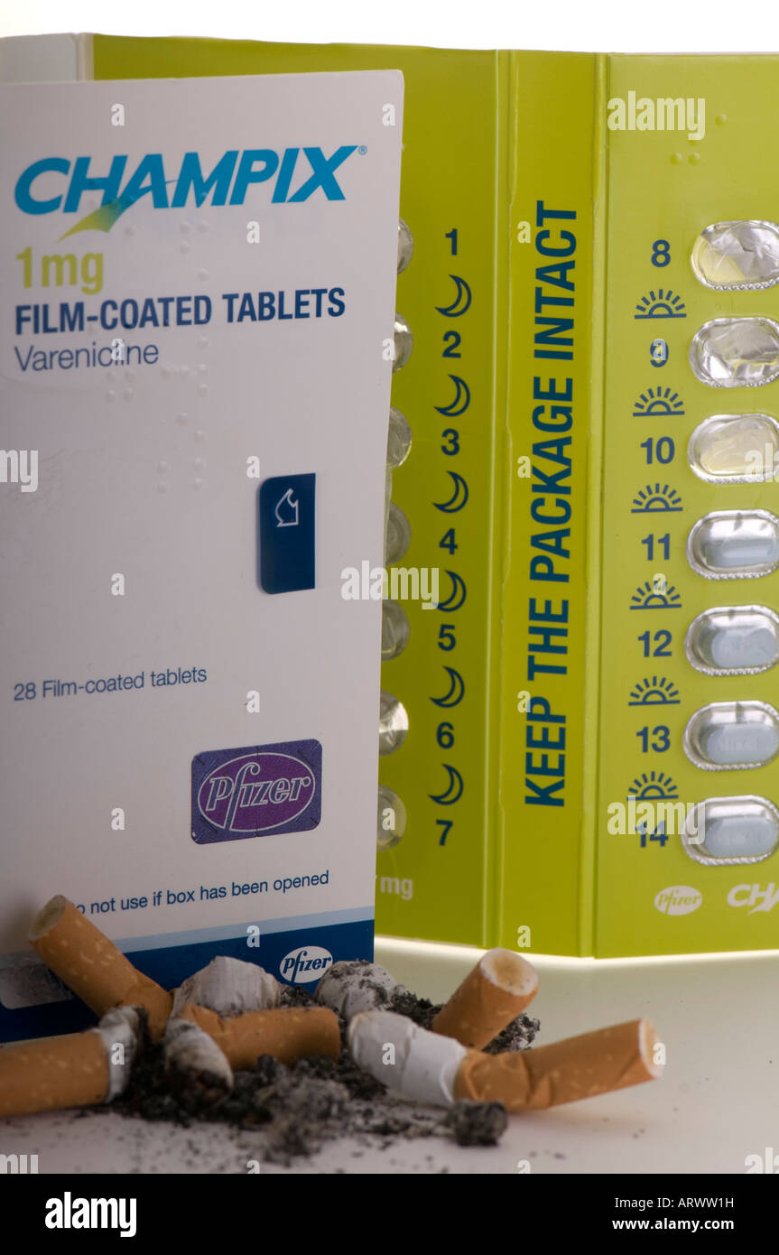 Champix tablets to stop smoking Stock Photo - Alamy