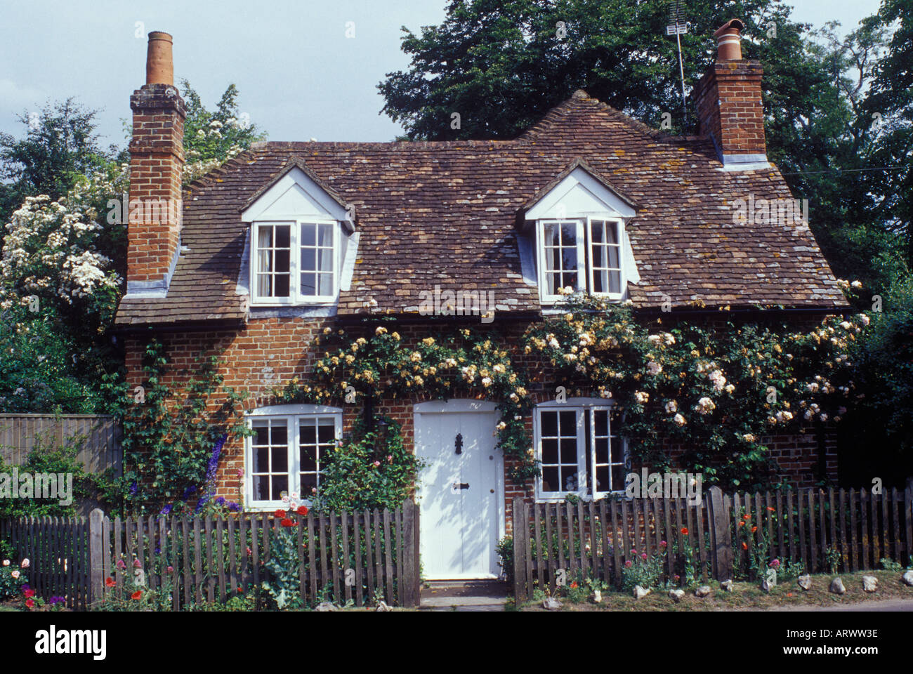 Traditional Brick Country Cottage With Dormer Windows Tile Roof
