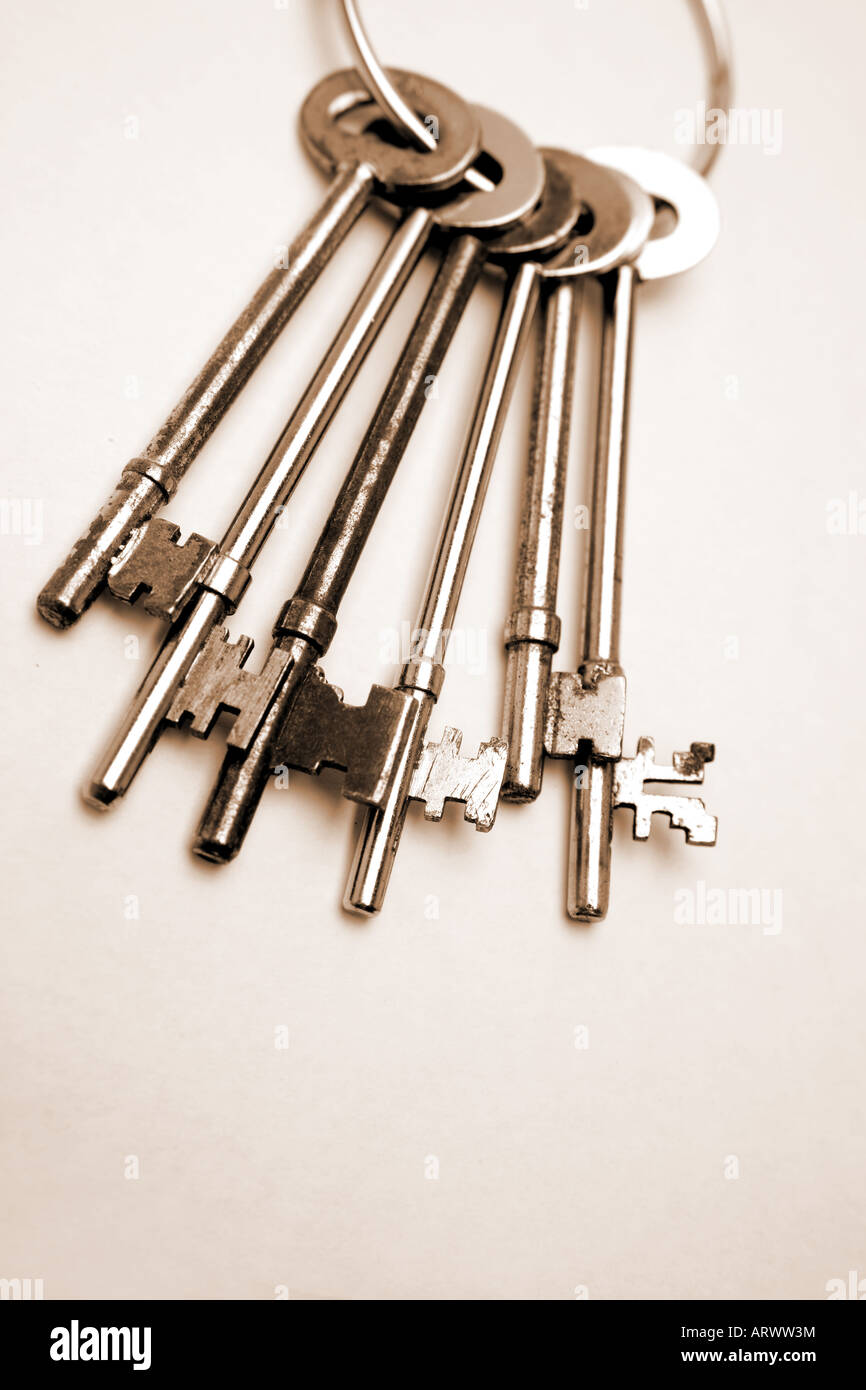 Keys on keyring Stock Photo Alamy