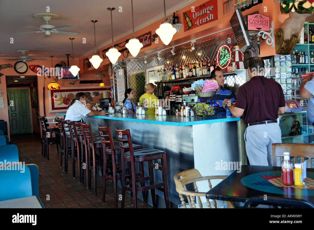 Open air bar at Key West Florida restaurant dine lunch food beverage