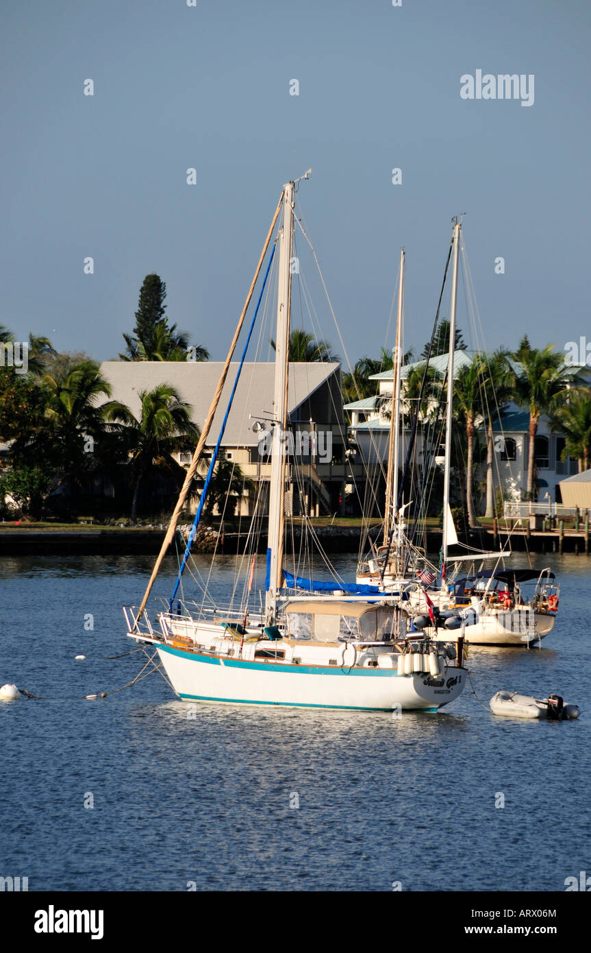 The Harbor at Fort FT Myers Beach Florida FL US United States Intercoastal Waterway Stock Photo