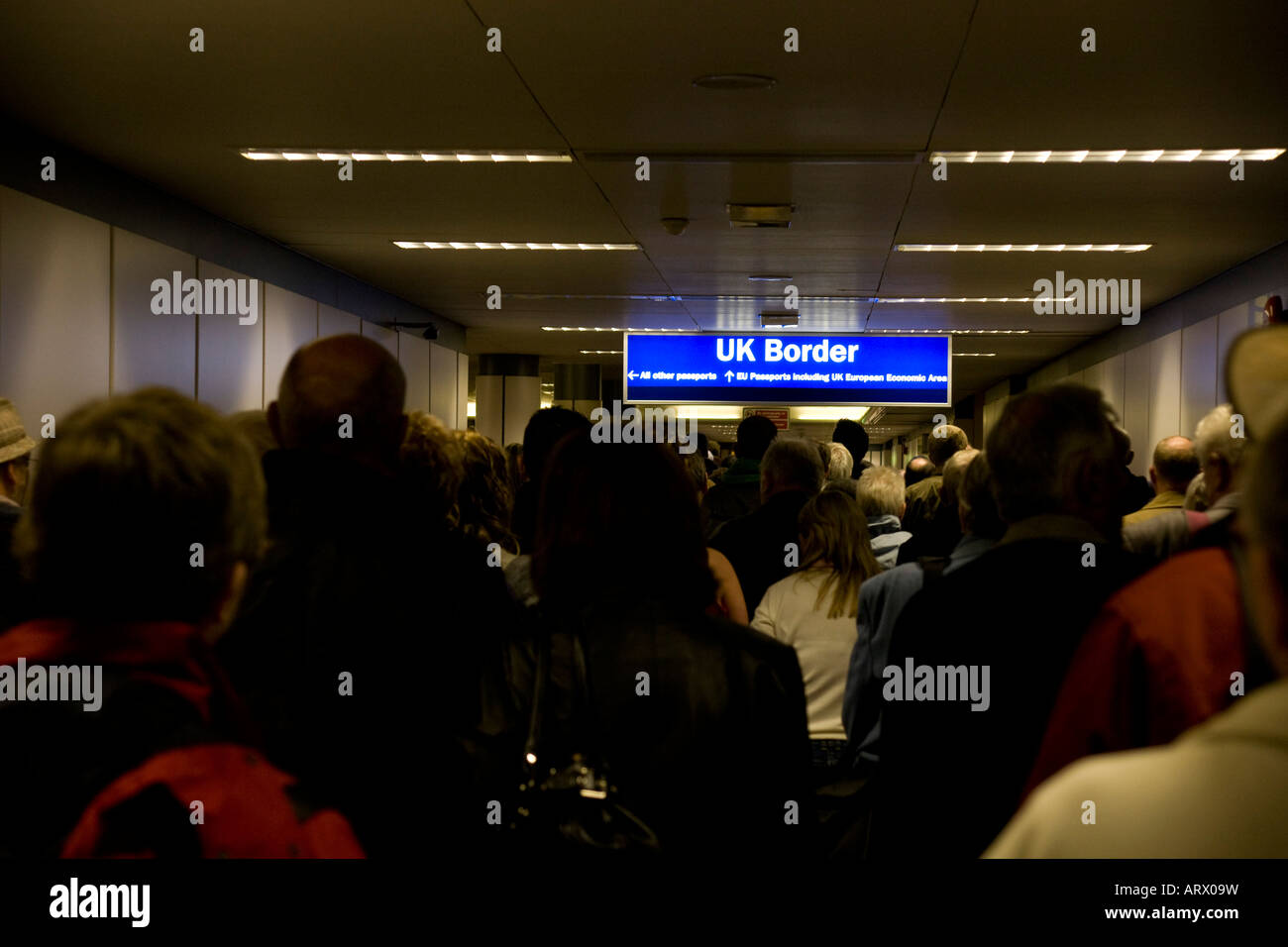 UK Border at Glasgow Airport immigration and arrivals Stock Photo