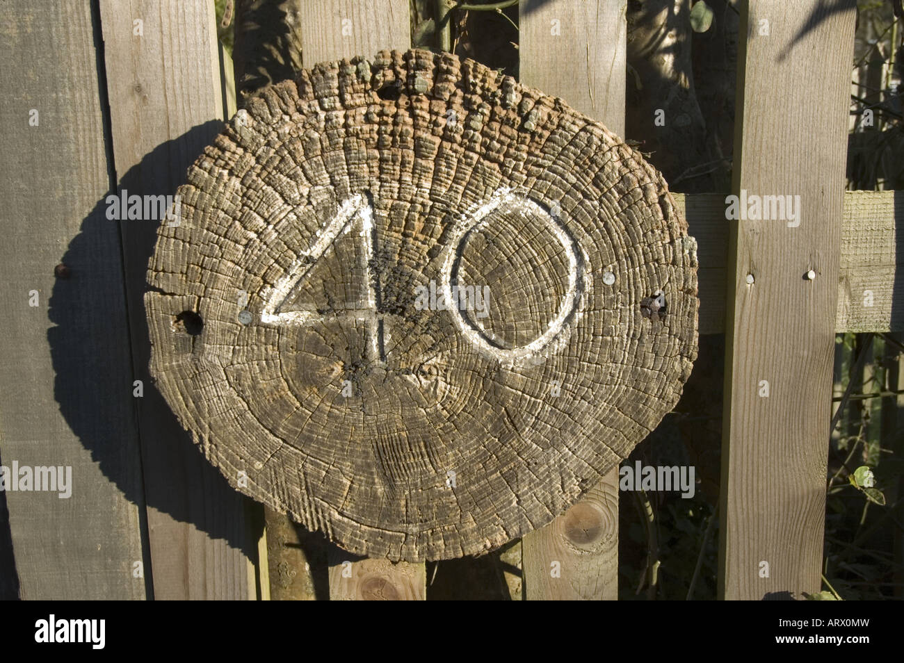 Rustic wooden house number plaque Stock Photo Alamy