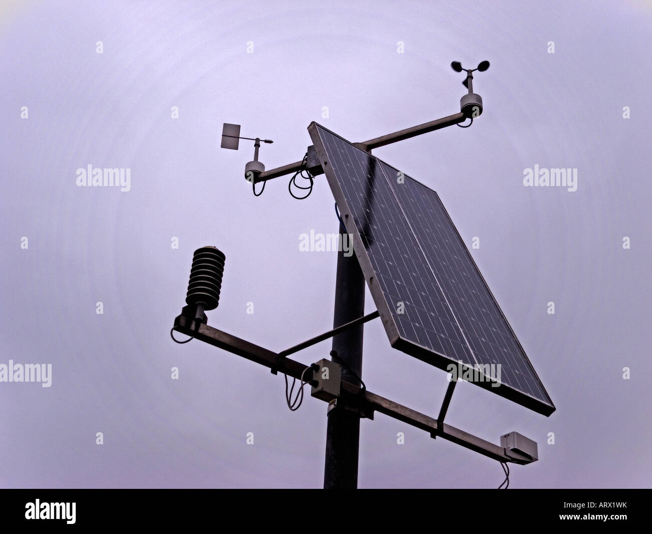 A solar powered anemometer weather monitoring station on the North