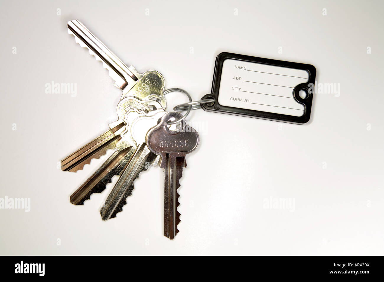 Keys on keyring Stock Photo Alamy