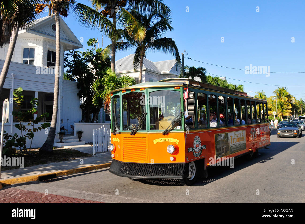 Old Town Trolley Key West Florida Stock Photo