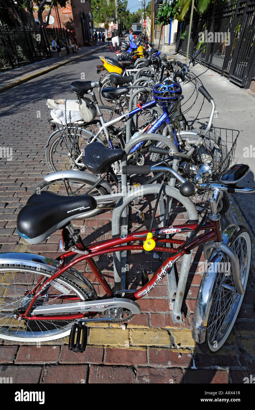 Bicycles used for transportation in Key West Florida Stock Photo Alamy