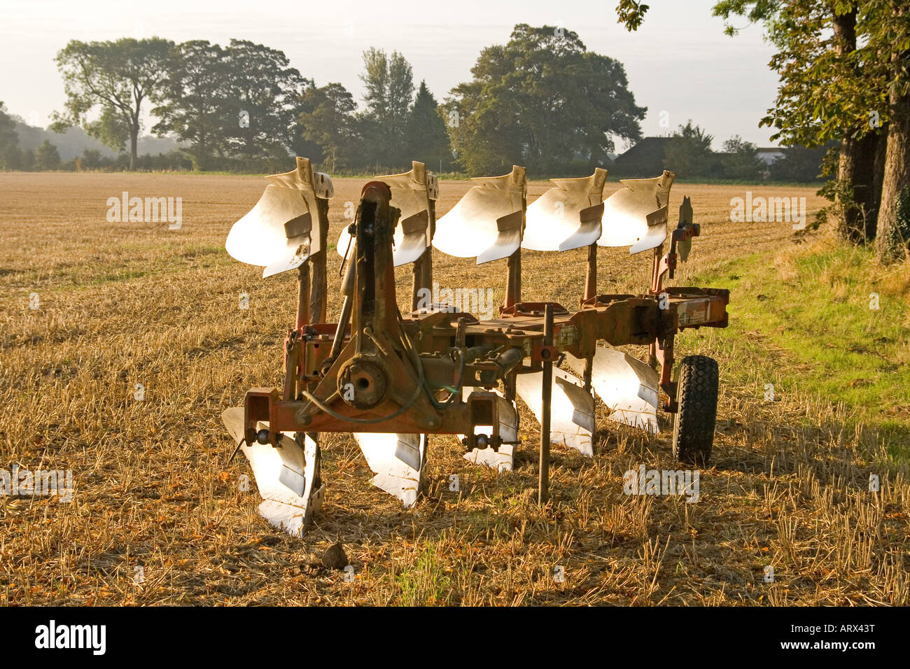 Besson 5 Furrow Plough Stock Photo - Alamy
