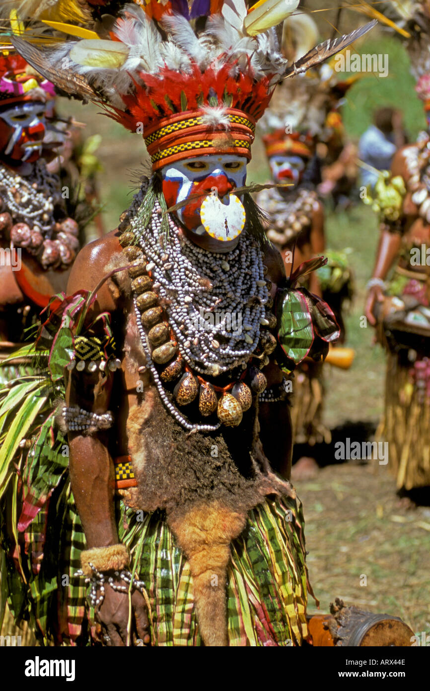 Papua New Guinea, Western Highlands Province, Mt. Hagen Cultural Show Stock Photo