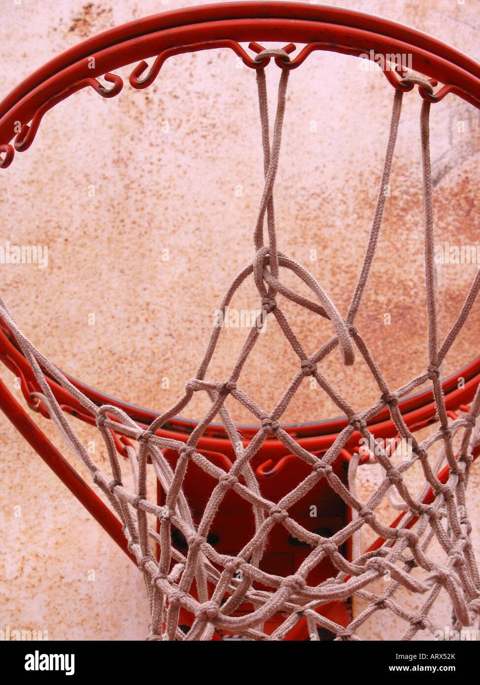 A closeup of a playground basketball goal and net Stock Photo Alamy