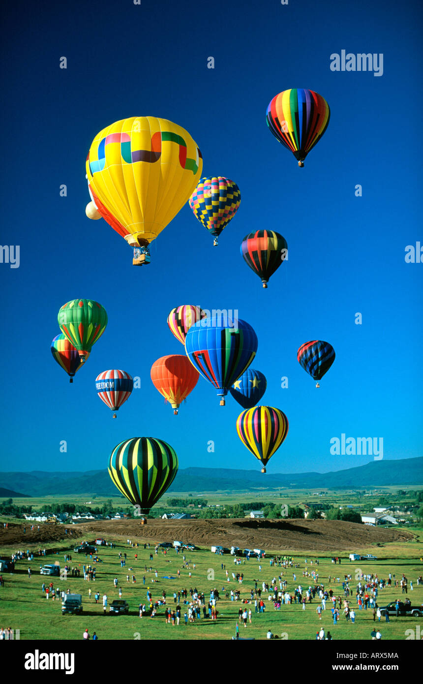 Hot air balloon festival Steamboat Springs Colorado USA Stock Photo Alamy