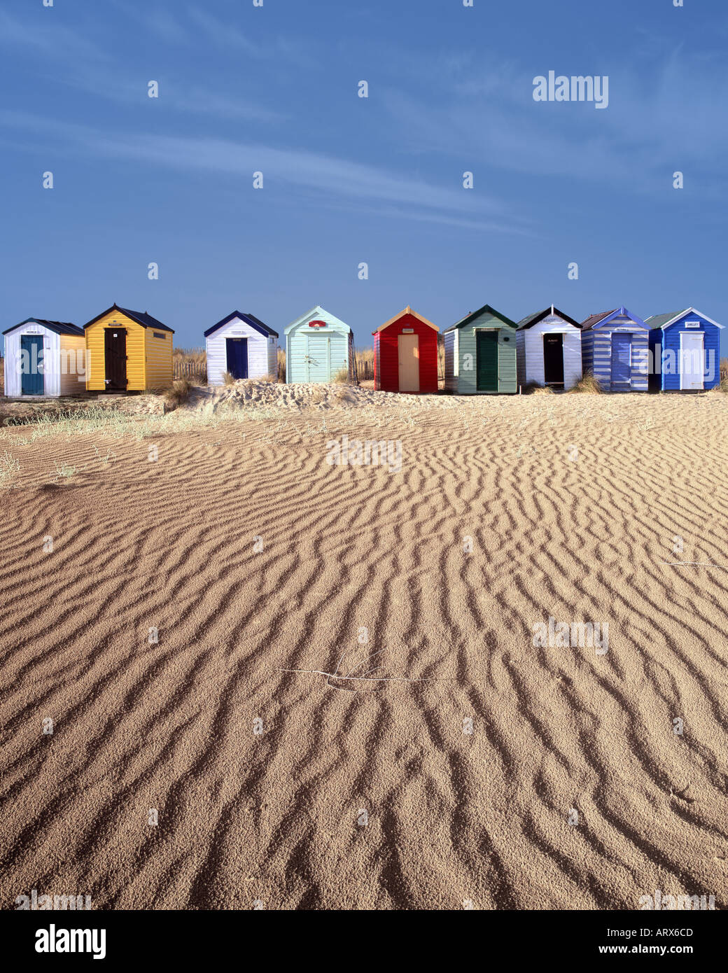 GB - SUFFOLK: Beach huts at Southwold Stock Photo