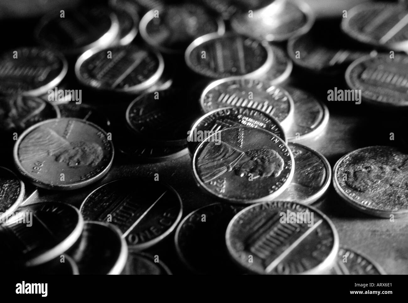 American money and coins Black and White Stock Photos & Images - Alamy