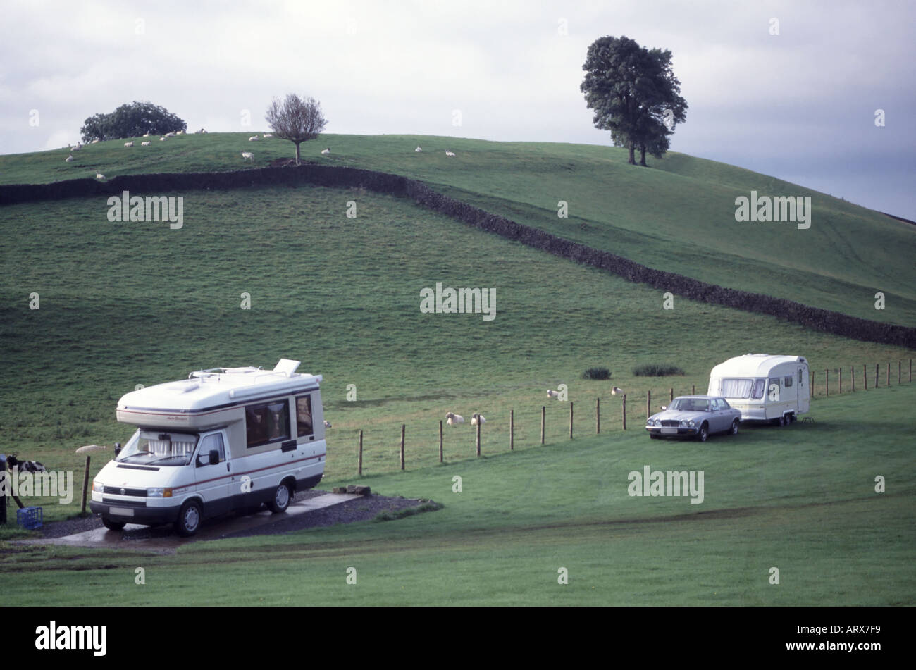 Cumbria Lake District small independent caravan site Stock Photo