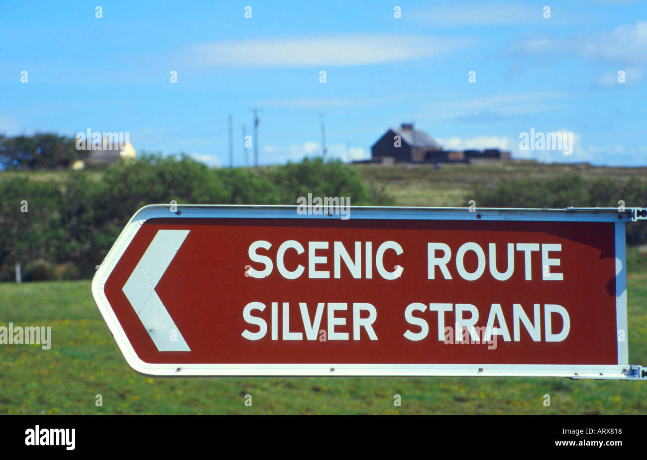 Scenic Route Sign Mayo Connemara Ireland Stock Photo