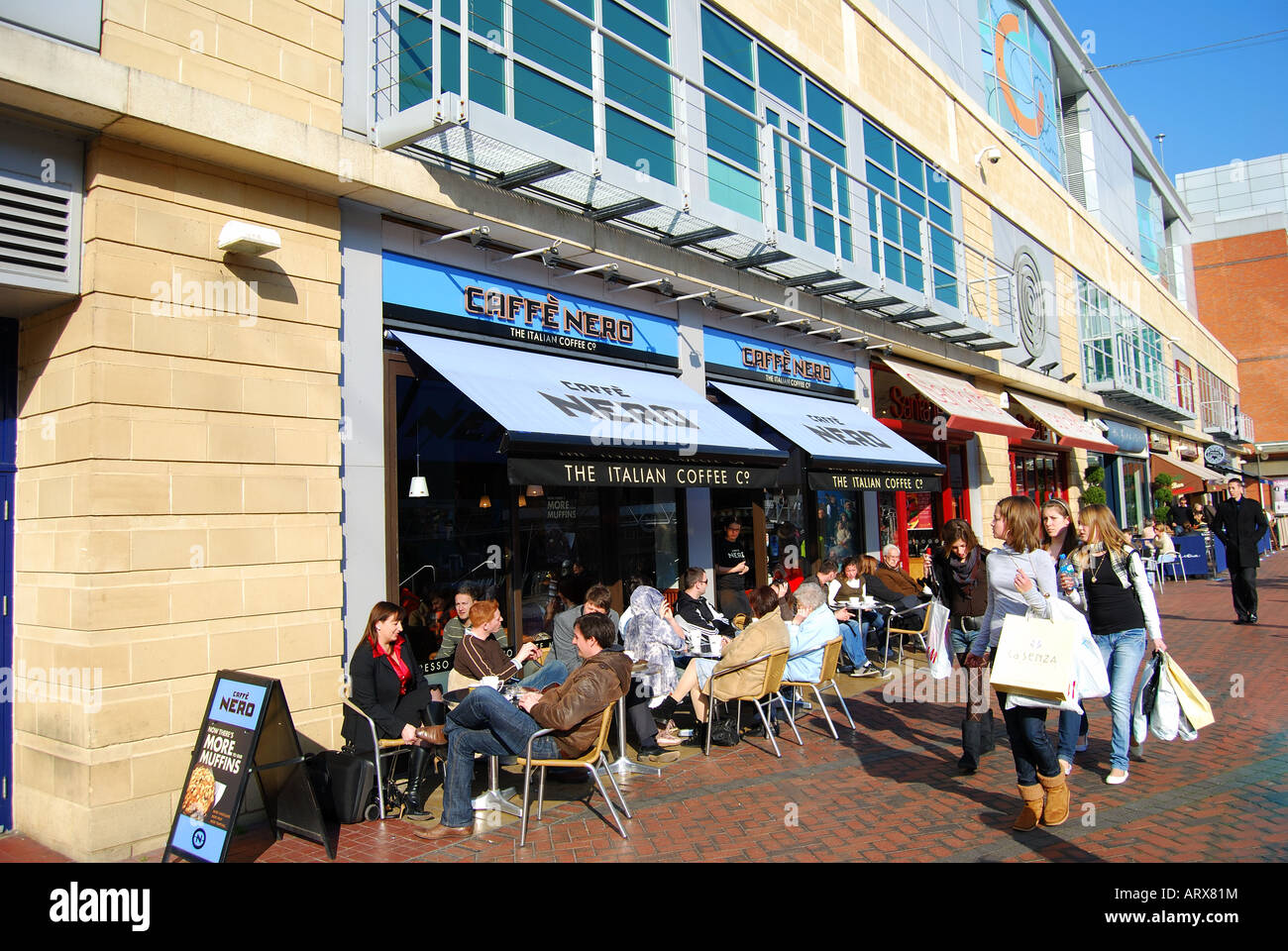 Caffe Nero, The Oracle Shopping Centre, Reading, Berkshire, England, United Kingdom Stock Photo