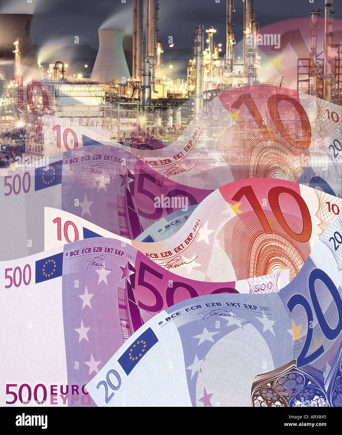 FINANCIAL CONCEPT: European Petroleum Industry Stock Photo