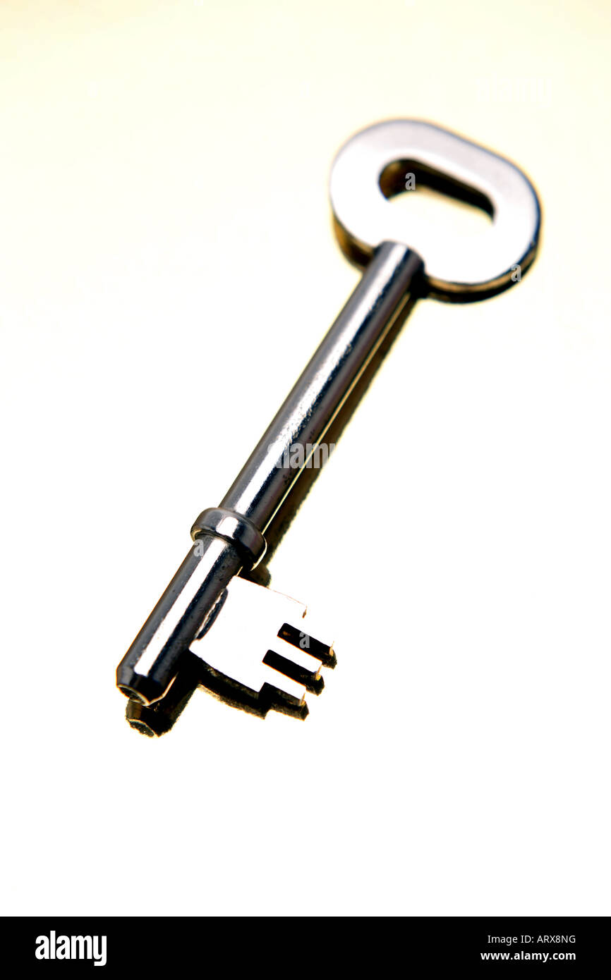 One key over white Stock Photo - Alamy