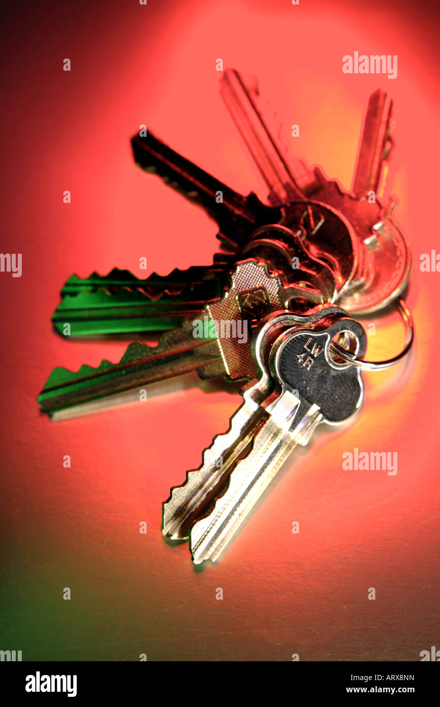 Keys on keyring Stock Photo Alamy