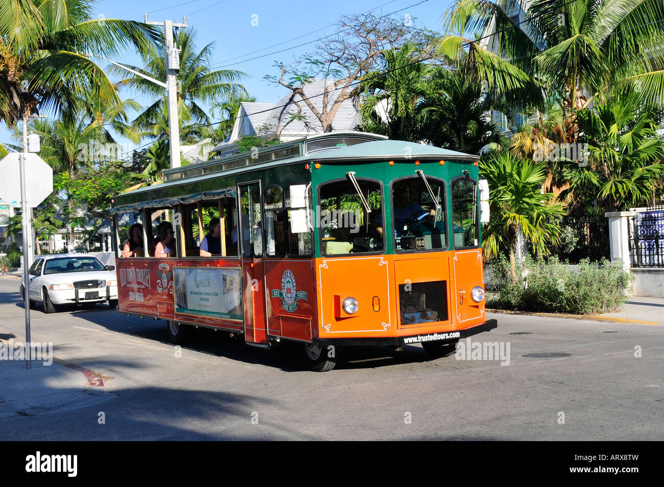 Old Town Trolley Key West Florida Stock Photo